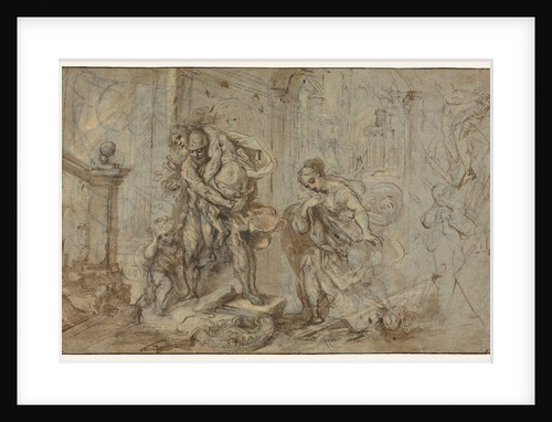 Aeneas Saving Anchises at the Fall of Troy, 1587-1588 by Federico Barocci (attributed to)