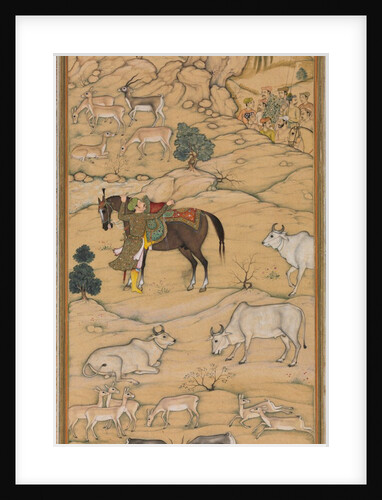Akbar Mounting his Horse; page from the Chester Beatty Akbar Nama, 1605-07 by Sur Das Gujarati (attributed to)