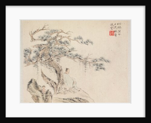 Album of Landscape Paintings Illustrating Old Poems: An Old Man Sits under a Pine Tree…, 1700s by Hua Yan