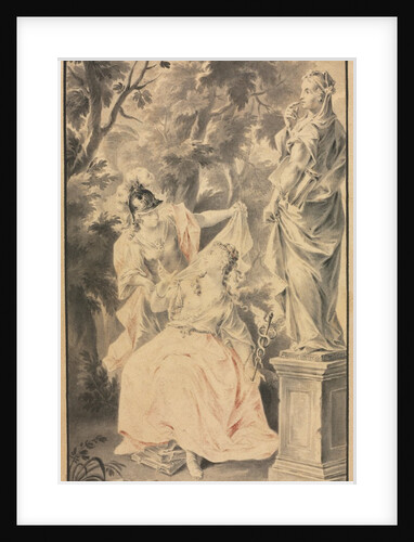 Allegorical Scene: Couple before a Statue, 1700s by F. Müller