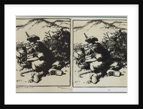 Alpins en ambuscade, 1914 by Auguste Louis Lepère