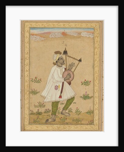 An African Lyre Player; Calligraphy, c. 1640-1660 by Unknown