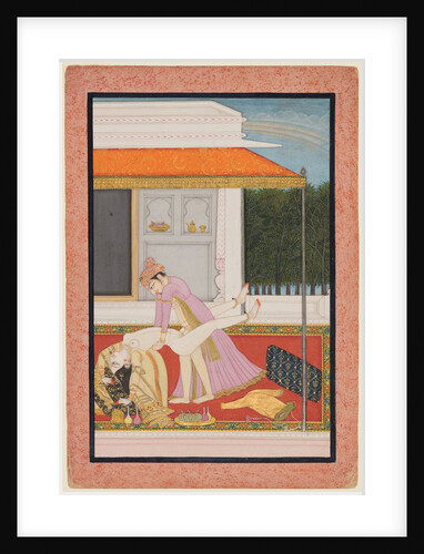 An amorous couple, probably Raja Mahendra Pal of Basohli with a favorite…c. 1810 by Unknown