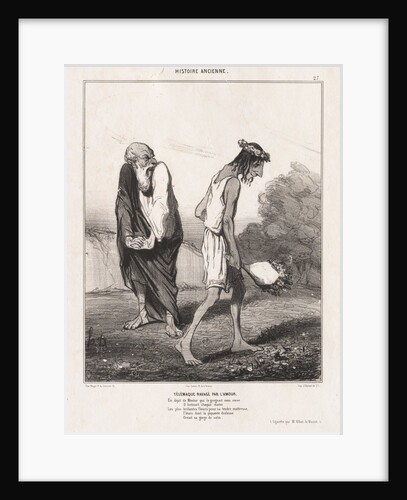 Ancient History : Pl. 27, Telemachus Ravaged by Love…, 1842 by Honoré Daumier