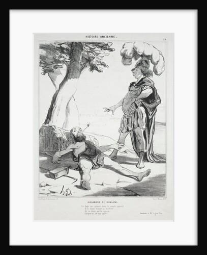 Ancient History, plate 20: Alexander and Diogenes, 14 August 1842 by Honoré Daumier; Aubert