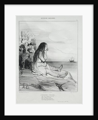 Ancient History, plate 24: The Abandonment of Ariadne, 4 September 1842 by Honoré Daumier; Aubert