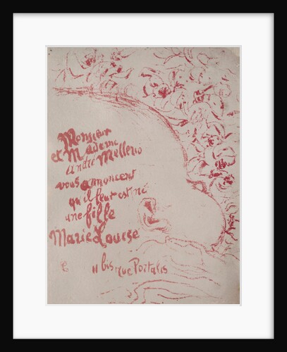 Announcement of a birth, 1898 by Pierre Bonnard