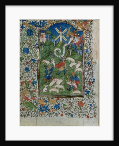 Annunciation to the Shepherds: Leaf from a Book of Hours, c. 1420-1430 by Henri d'Orquevaulx; Workshop