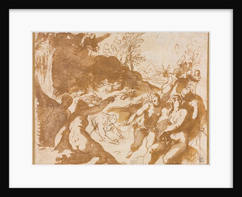 Apollo and the Muses Awakened by the Call of Fame, 1590s by Jacopo Palma il Giovane