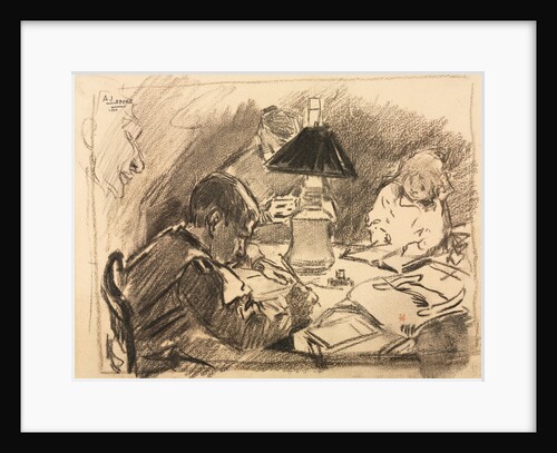 Around the Lamp, 1888 by Auguste Louis Lepère