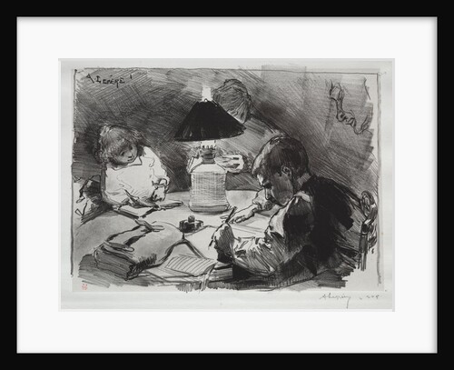 Autour de la Lampe, 1891 by Auguste Louis Lepère