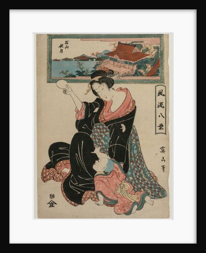 Autumn Moon at the Temple Ishiyamadera from the series Fashionable Eight Views, c. 1814-17 by Kikugawa Eizan