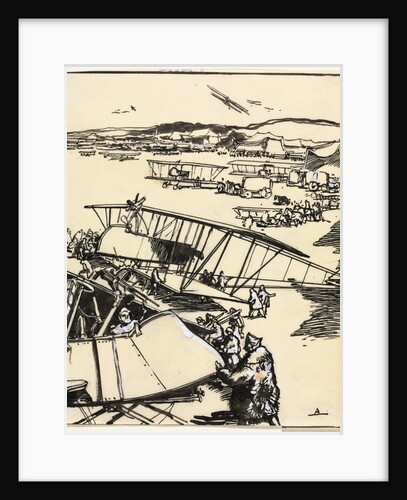 Avions reposant sur le terrain, 1914 by Auguste Louis Lepère