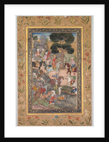 Babur meeting with Sultan Ali Mirza at the Kohik River, from a Babur-nama, c. 159 by Unknown