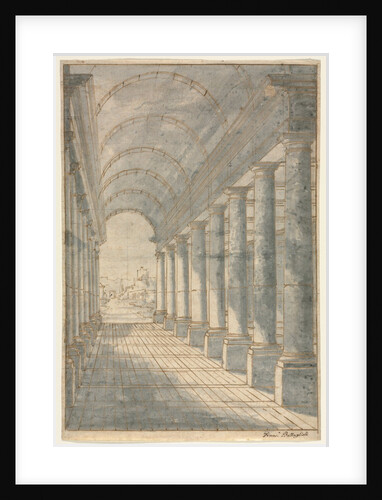 Barrel-vaulted Arcade Rendered in Perspective, 1700s by Francessco Battaglioli