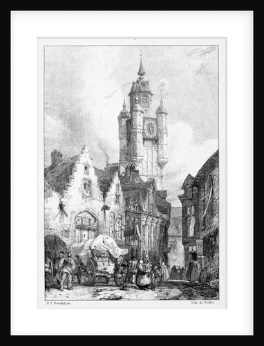 Bergues: La Tour du marché, 1824 by Richard Parkes Bonington