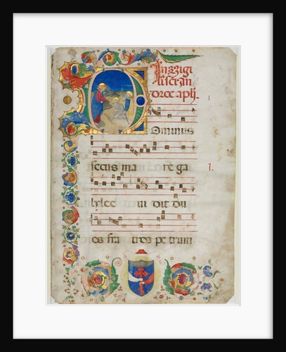 Bifolium Excised from an Antiphonary: Initial D[ominus Iesus]?, c. 1425-1450 by Unknown