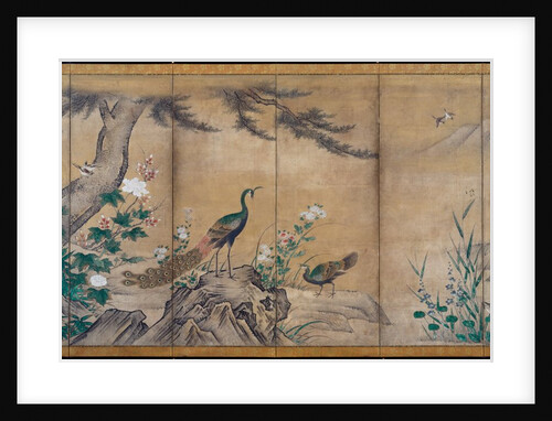 Birds, Trees, and Flowers, late 1500s by Kano Shoei (attributed to)