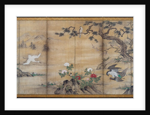 Birds, Trees, and Flowers, late 1500s by Kano Mitsunobu (attributed to)