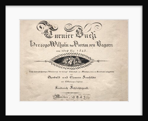 Book on Tournaments: Title Page, 1817 by Theobald Senefelder; Clemens Senefelder