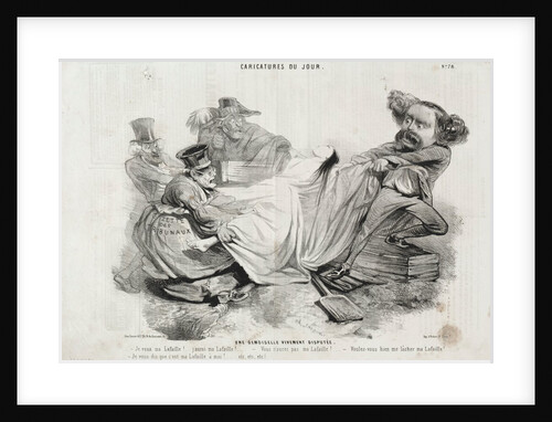 Caricature du Jour: No. 78, Un Demoisellevivement diisputée by Charles-Émile Jacque
