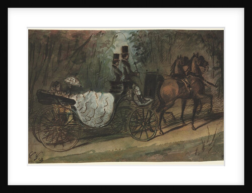Carriage in the Bois de Boulogne, 1800s by Constantin Guys