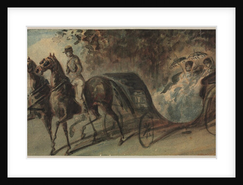 Carriage in the Bois de Boulogne, 1800s by Constantin Guys