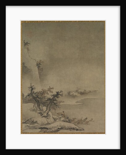 Chinese Servant Walking in the Rain, 1500s by Gaku? Z?ky? (attributed to)