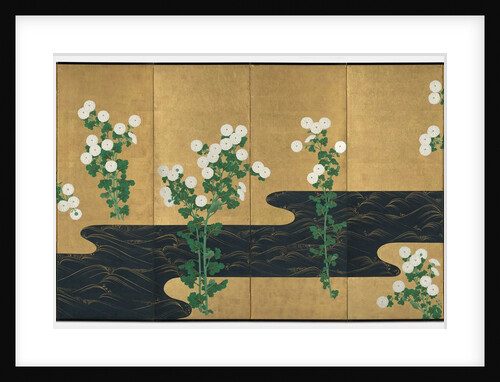 Chrysanthemums by a Stream, late 1700s-early 1800s by Ogata Korin (follower of)