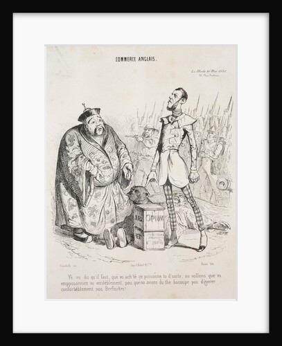 Commerce anglais. Yé vo dis quil faut, que vo achte ce poisonne to d'suite…, 1840 by Jean-Jacques Grandville