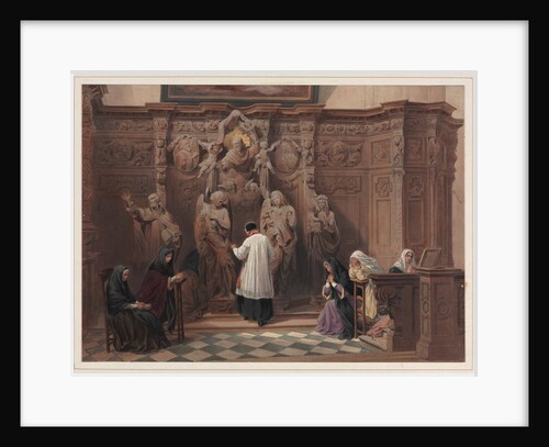 Confessional, Church of St. Paul, Antwerp, 1838 by Louis Haghe