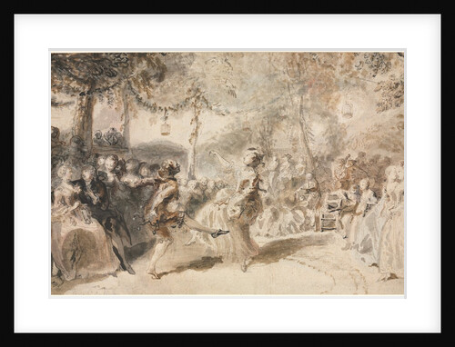 Costumed Dancers Performing in a Garden Tavern, 1756 by Augustin de Saint-Aubin