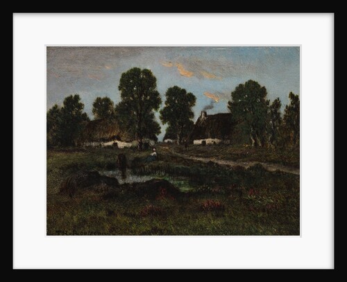 Cottages Near Larchant, not dated by Théodore Rousseau (imitator of)
