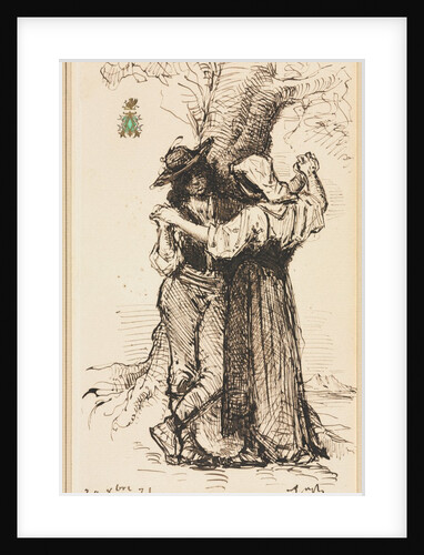 Couple Courting by a Tree, 1871 by Léon Bonnat