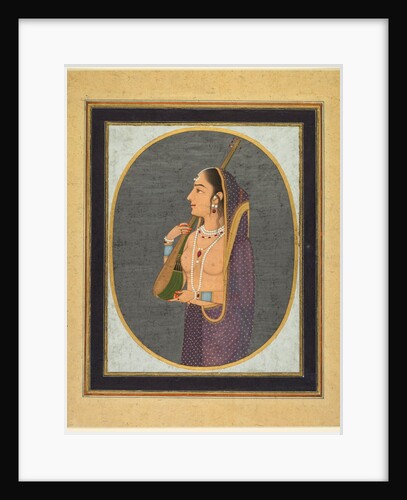 Court lady singing and playing the vina, c. 1760 by Muhammad Rizavi Hindi (attributed to)