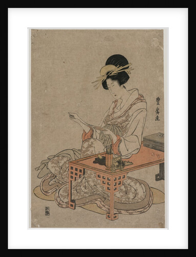 Courtesan Seated at a Writing Table, c. late 1790s by Utagawa Toyohiro