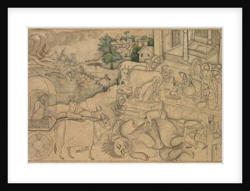 Cremation of the Demoness Putana, from a Krishna-Lila, c. 1790 by Unknown