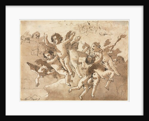 Cupid in the Clouds with Attendant Cherubs, 1757 or after by Giovanni Domenico Tiepolo