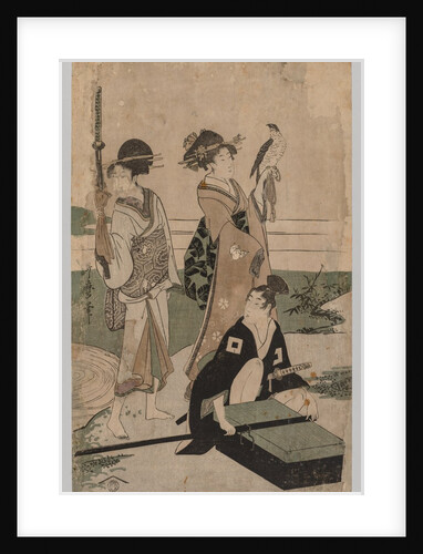 Daimio and his Retinue Crossing a Stream in Plain Near Fuji, 1753-1806 by Kitagawa Utamaro