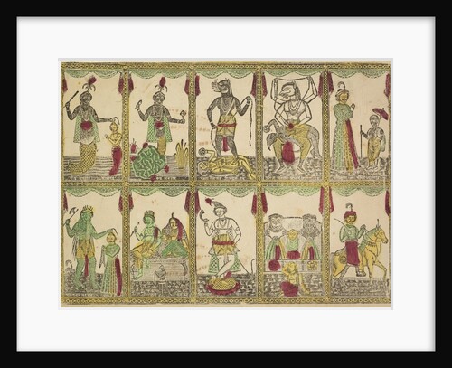 Das Avataras, Ten Incarnations of Vishnu, 1800s by Shri Gobinda Chandra Roy
