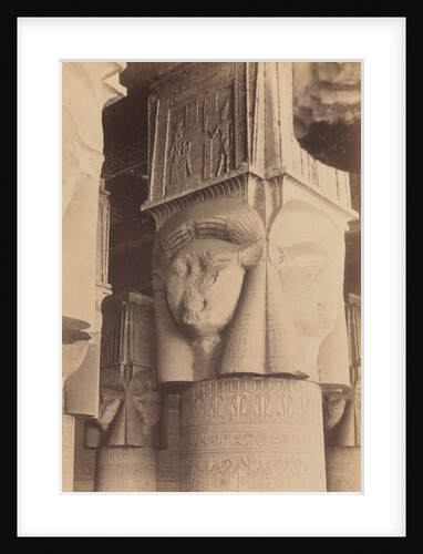Dendera, Interior of the Temple, Hathor Capitals, c. 1870s - 1880 by Antonio Beato