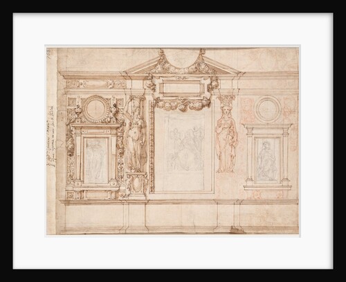 Design for a Wall Decoration with Pasted-in Sketches after Raphael, c. 1580s-90s by Frederico Zuccaro
