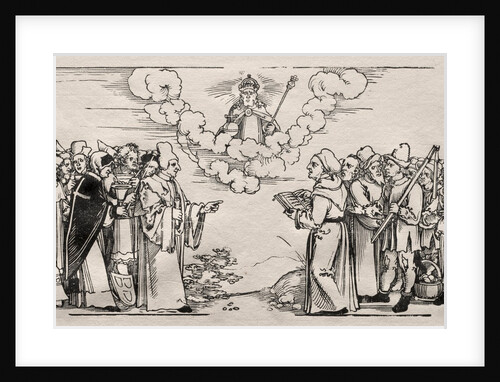 Dispute between Luther and a Catholic Theologian by Hans Sebald Beham