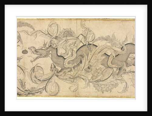Dragon in foliage with lion and phoenix heads, mid-1500s by Sahkulu (attributed to)