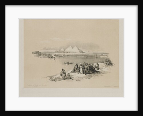 Egypt and Nubia, Volume I: Pyramids of Geezeh, from the Nile, 1846 by Louis Haghe