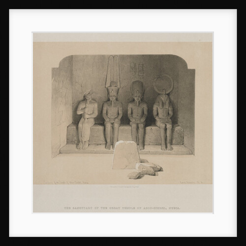 Egypt and Nubia, Volume I: Sanctuary of the Temple of Aboo-Simbel, Nubia, 1846 by Louis Haghe