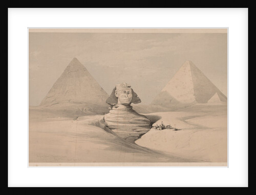 Egypt and Nubia: Volume I - No. 18, The Great Sphinx, Pyramids of Gizeh, Front View, 1839 by Louis Haghe