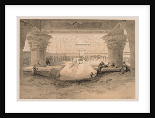 Egypt and Nubia: Volume I - No. 32, View from under the Portico of the Temple of Edfou…, 1838 by Louis Haghe