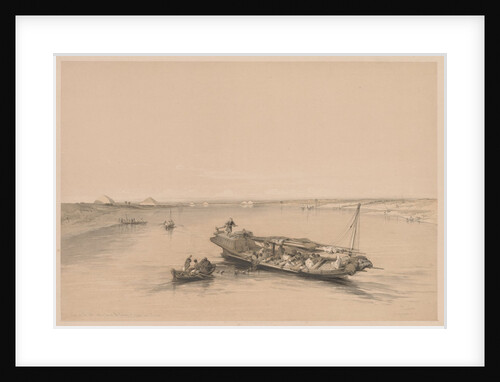 Egypt and Nubia: Volume I - No. 4, Slave Boats on the Nile, View Looking Towards…, 1838 by Louis Haghe