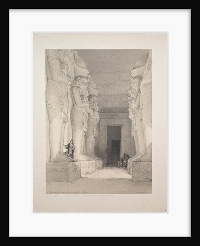 Egypt and Nubia: Volume I - No. 9, Excavated Temple of Gyrshe, Nubia, 1838 by Louis Haghe